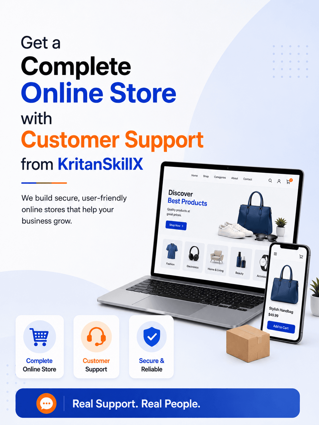 Complete Online Store with Customer Support from KritanSkillX