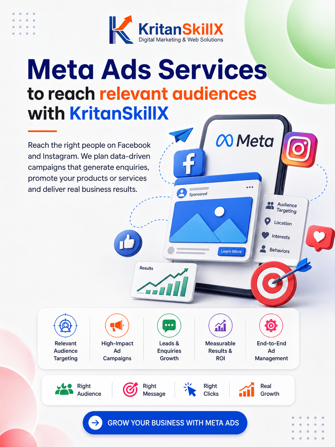 Meta Ads Services to reach relevant audiences with KritanSkillX